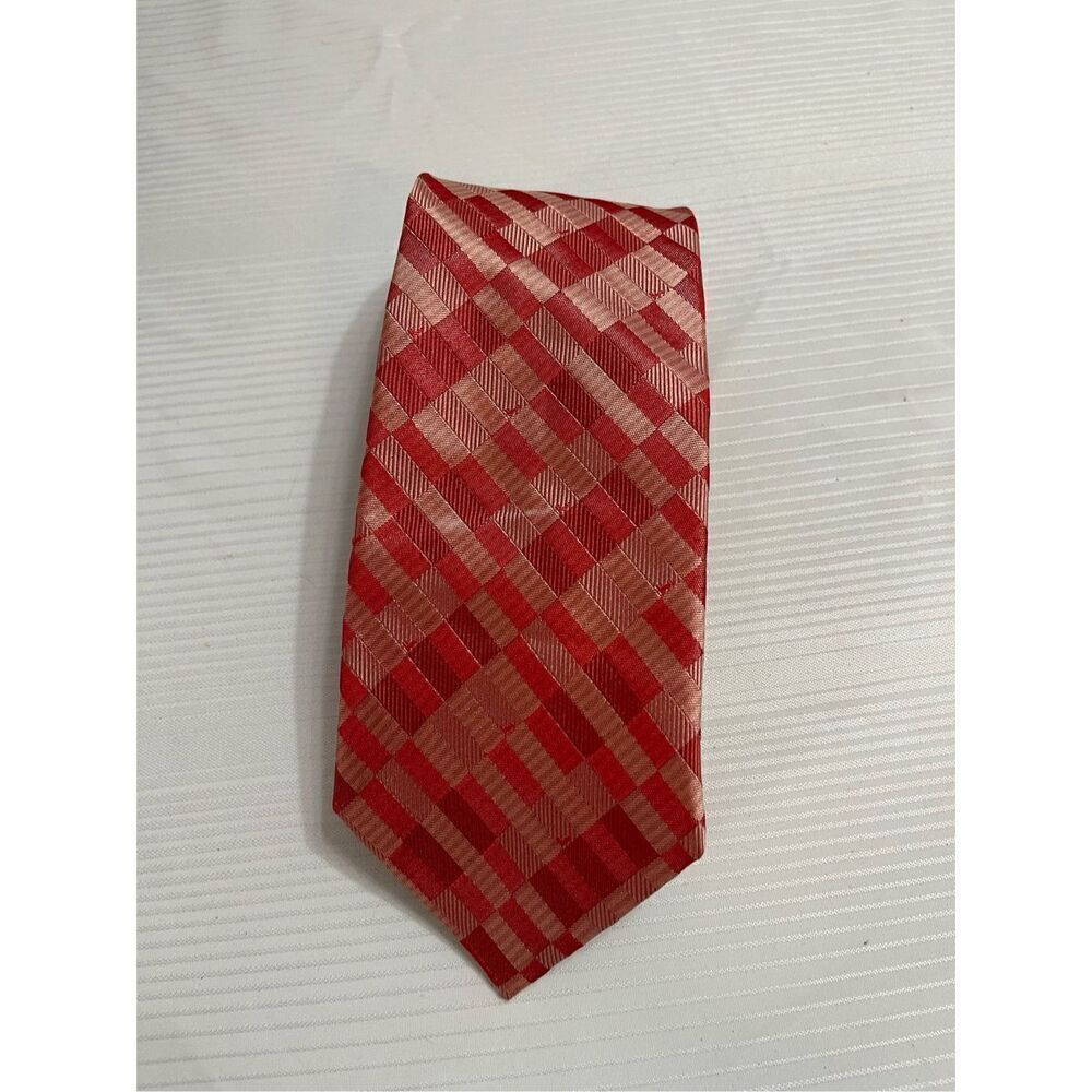 LANCEL PARIS Red Silk Tie Neck Tie